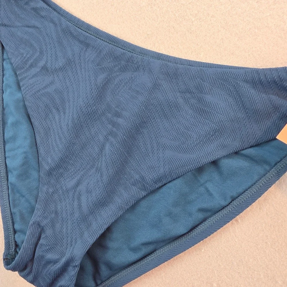 Shade & Shore XL Teal Blue Low Rise Extra High Leg Cheeky Swimsuit Bottom‎ NEW